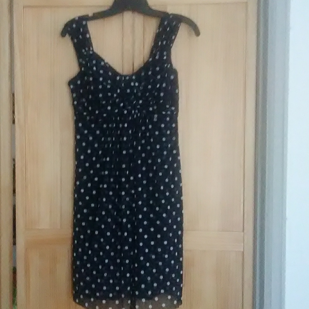 I.N.C. Navy blue polka dot sleeveless dress